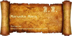 Maruska Mara névjegykártya